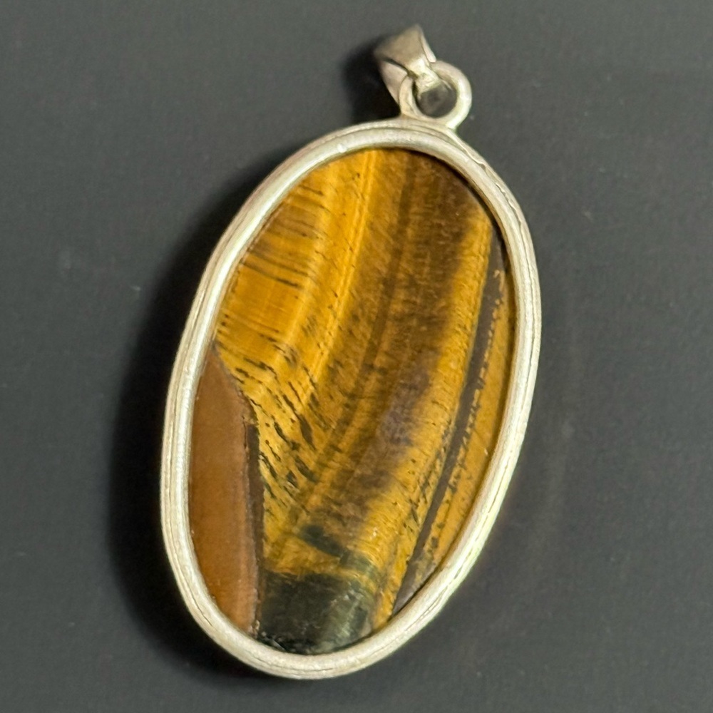 Sterling Silver 925 Tiger's Eye Pendant - Picture 5 of 8